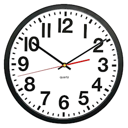 CLOCK, TEMPUS, PLASTIC, 13" LARGE
